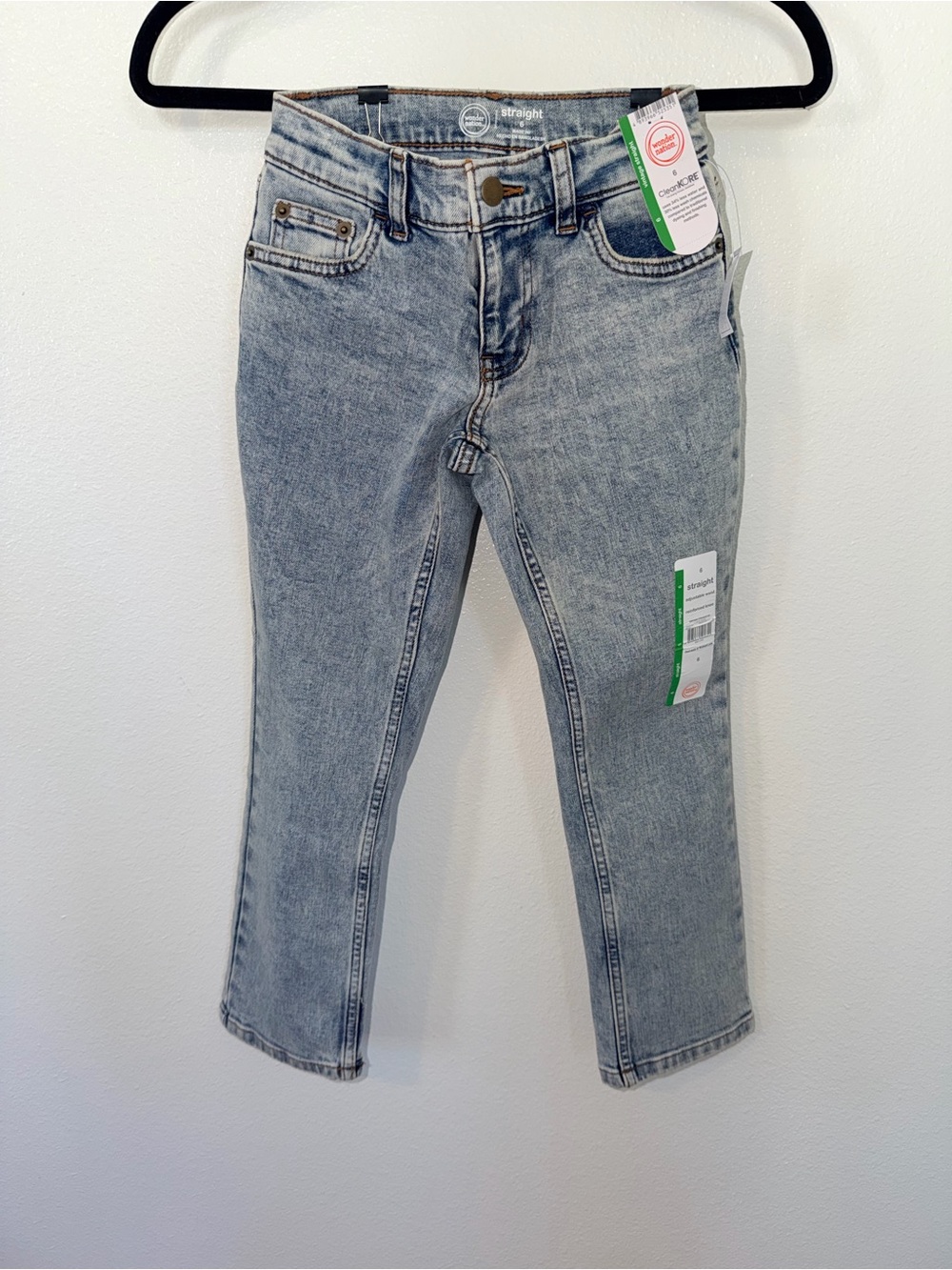 wonder nation Acid Wash Blue Straight Leg Kids Jeans